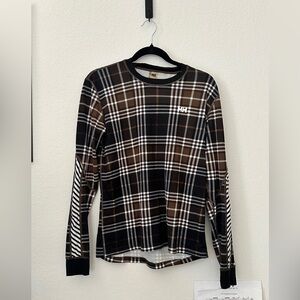 Helly Hansen Men's Black and Brown Plaid Long Sleeve Shirt